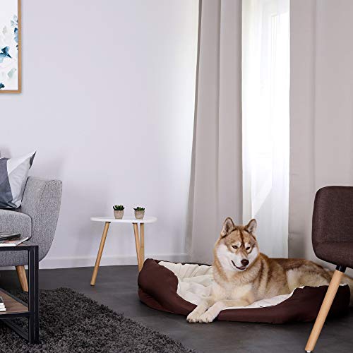 Dibea DB001, Cama para Perros (en Tejido Oxford) (110x80x23 cm, Dimensiones Exteriores, marrón/Beige)