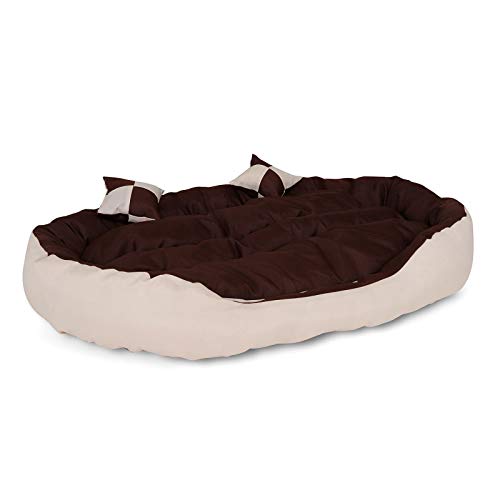 Dibea DB001, Cama para Perros (en Tejido Oxford) (110x80x23 cm, Dimensiones Exteriores, marrón/Beige)