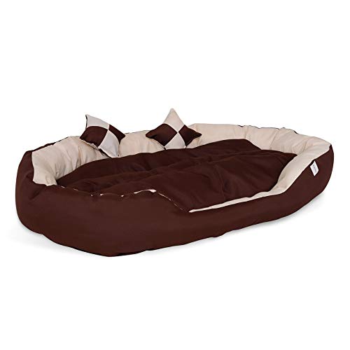 Dibea DB001, Cama para Perros (en Tejido Oxford) (110x80x23 cm, Dimensiones Exteriores, marrón/Beige)