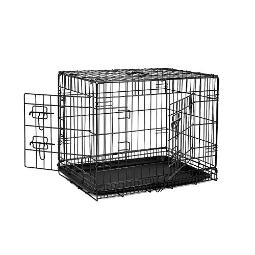 Dibea DC00491, Jaula Plegable de Metal para Perro, Gato y Mascota (2 Puertas), 60 x 43 x 49 cm