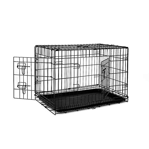 Dibea DC00492, Jaula Plegable de Metal para Perro, Gato y Mascota (2 Puertas), 76 x 47 x 53 cm
