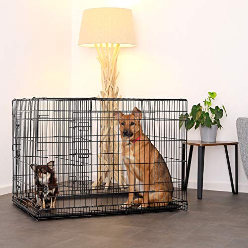 Dibea DC00494, Jaula Plegable de Metal para Perro, Gato y Mascota (2 Puertas), 106 x 71 x 71 cm