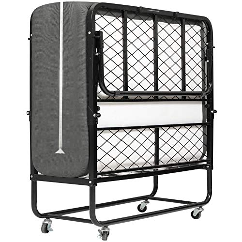 DICTAC Cama Plegable 90 x 200 cm Cama de Invitados con colchón de Espuma viscoelástica de 13 cm de Espesor,Cubierta de Polvo y Ruedas Gratis, fáciles de Montar y Transportar,Armadura de Metal DICTAC Cama Plegable 90 x 200 cm Cama de Invitados con colchón de Espuma viscoelástica de 13 cm de Espesor,Cubierta de Polvo y Ruedas Gratis, fáciles de Montar y Transportar,Armadura de Metal