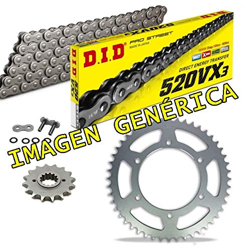 DID 525VX3 - Kit Transmisión Arrastre Cadena reforzada Piñon y Corona compatible con BM-W F 800 GS (2008-2012) DID 525VX3 - Kit Transmisión Arrastre Cadena reforzada Piñon y Corona compatible con BM-W F 800 GS (2008-2012)