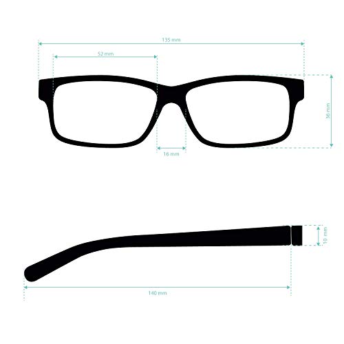 DIDINSKY Gafas de Presbicia con Filtro Anti Luz Azul para Ordenador. Gafas Graduadas de Lectura para Hombre y Mujer con Cristales Anti-reflejantes. Graphite +2.5 – THYSSEN