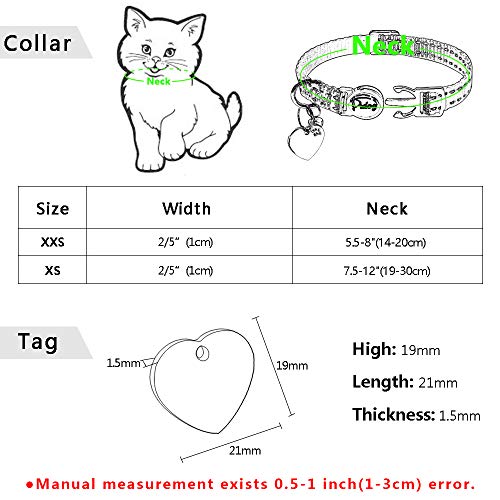 Didog - Collar para gatos con placa de acero inoxidable personalizable, reflectante, sin ruido, deslizable, para gatos y perros pequeños Didog - Collar para gatos con placa de acero inoxidable personalizable, reflectante, sin ruido, deslizable, para gatos y perros pequeños