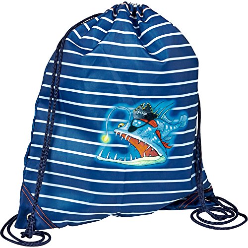 Die Spiegelburg 14549 Bolsa de Cuerdas Bolsa de Gimnasio Gym Capt'n Sharky en el Fondo del Mar Azul 31 x 34 cm