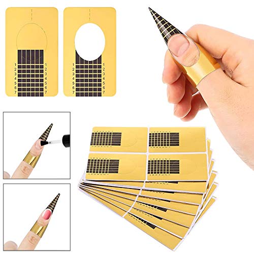 Diealles Shine 200Piezas Moldes Uñas Etiqueta de Formas de Arte de Uñas,Oro Bandeja de Papel de Manicura. Diealles Shine 200Piezas Moldes Uñas Etiqueta de Formas de Arte de Uñas,Oro Bandeja de Papel de Manicura.