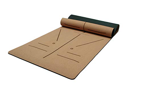 DIELLE SPIRIT Esterilla de Yoga de Corcho Profesional (183 x 66 x 0,7 cm), Antideslizante, Natural y Ecológica, 100 %, Grosor 7 mm, para Yoga,Fitness, Gimnasio,