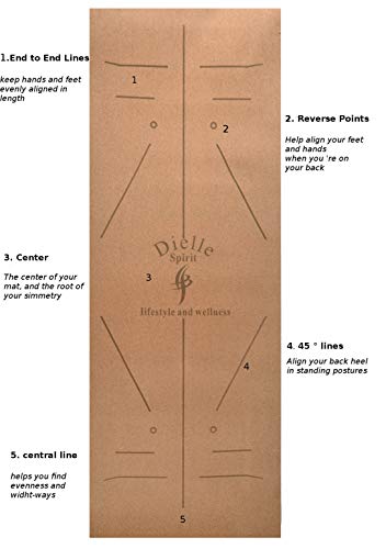 DIELLE SPIRIT Esterilla de Yoga de Corcho Profesional (183 x 66 x 0,7 cm), Antideslizante, Natural y Ecológica, 100 %, Grosor 7 mm, para Yoga,Fitness, Gimnasio,