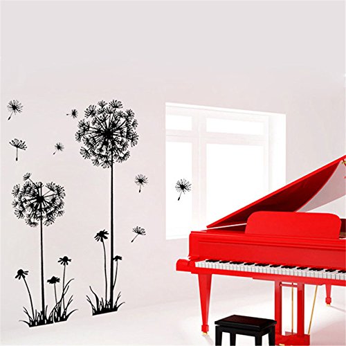 Diente de León Pegatinas de pared vinilo adhesivo decorativo para las niñas habitación de niño Wall Stickers salón dormitorio TV fondo Inicio 60x90cm, Sencillo Vida