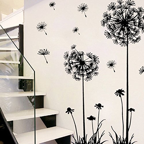 Diente de León Pegatinas de pared vinilo adhesivo decorativo para las niñas habitación de niño Wall Stickers salón dormitorio TV fondo Inicio 60x90cm, Sencillo Vida