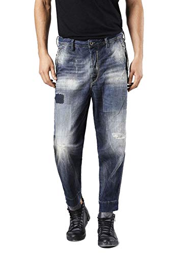 Diesel Carrot-Chino 0856P Pantalones Hombre Jeans Chino (31W, Azul)
