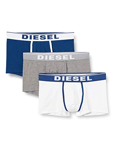 Diesel UMBX-DAMIENTHREEPACK, Calzoncillo para Hombre, Multicolor (Bright White/Estate Blue/Dark Grey Melange E4120/0jkkc), L, Pack de 3