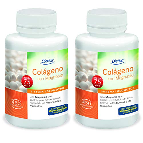 Dietisa - Colágeno con Magnesio, Pack de 900 Comprimidos de 800 mg - Contribuye al Normal Funcionamiento de Huesos, Músculos y Articulaciones - Contiene Colágeno Hidrolizado, Vitaminas C y D Dietisa - Colágeno con Magnesio, Pack de 900 Comprimidos de 800 mg - Contribuye al Normal Funcionamiento de Huesos, Músculos y Articulaciones - Contiene Colágeno Hidrolizado, Vitaminas C y D