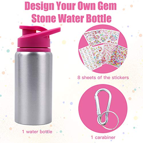 DigHealth DIY Botellas de Agua con Pegatinas, 500 ML Aluminum Botella Personalizada Sin BPA para Niña