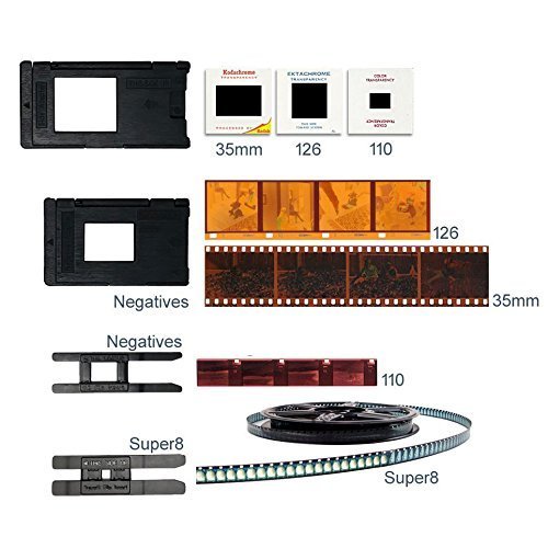 DIGITNOW! 22MP Escáner de negativos y diapositivas , Convertidor digital con 2,4"LCD para 35 mm/ Super 8/ 110/ 126 película
