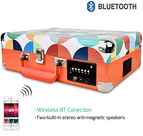 DIGITNOW! Tocadiscos Bluetooth Plato giradiscos Plato Vinilo- Función Grabación, FM Radio, MP3,USB, SD, 3 velocidades, 33/45/78 RPM con Altavoces Incorporados DIGITNOW! Tocadiscos Bluetooth Plato giradiscos Plato Vinilo- Función Grabación, FM Radio, MP3,USB, SD, 3 velocidades, 33/45/78 RPM con Altavoces Incorporados
