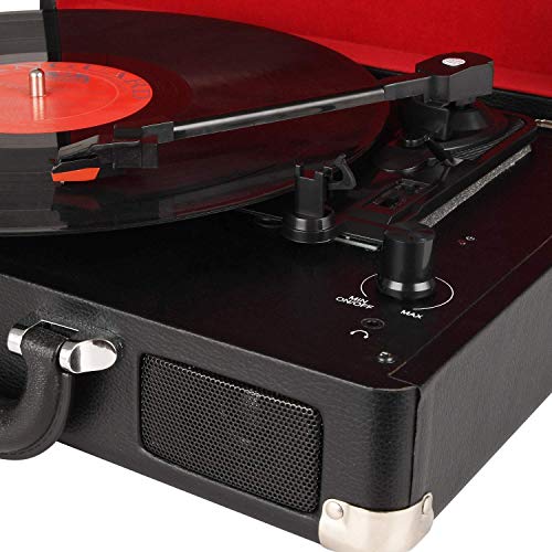 DIGITNOW! Tocadiscos Plato giradiscos Plato Vinilo 33/45/78 RPM, Maleta Portátil con 2 Altavoces Integrados, Grabador de Vinilo a MP3, USB Reproductor MP3, Entrada AUX y RCA, Negro DIGITNOW! Tocadiscos Plato giradiscos Plato Vinilo 33/45/78 RPM, Maleta Portátil con 2 Altavoces Integrados, Grabador de Vinilo a MP3, USB Reproductor MP3, Entrada AUX y RCA, Negro