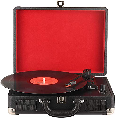 DIGITNOW! Tocadiscos Plato giradiscos Plato Vinilo 33/45/78 RPM, Maleta Portátil con 2 Altavoces Integrados, Grabador de Vinilo a MP3, USB Reproductor MP3, Entrada AUX y RCA, Negro DIGITNOW! Tocadiscos Plato giradiscos Plato Vinilo 33/45/78 RPM, Maleta Portátil con 2 Altavoces Integrados, Grabador de Vinilo a MP3, USB Reproductor MP3, Entrada AUX y RCA, Negro