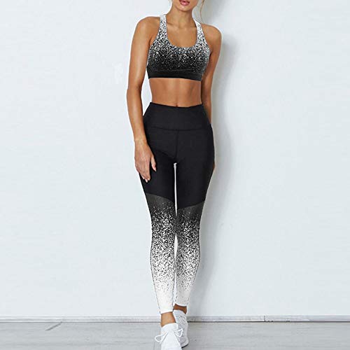 Dihope - Conjunto de Ropa de Deporte para Mujer - 2 Piezas, chándal de Verano, Top Ajustado Push up, Pantalones Cortos de Deporte, elástico, Fitness, Jogging, Yoga Gris 34 Dihope - Conjunto de Ropa de Deporte para Mujer - 2 Piezas, chándal de Verano, Top Ajustado Push up, Pantalones Cortos de Deporte, elástico, Fitness, Jogging, Yoga Gris 34