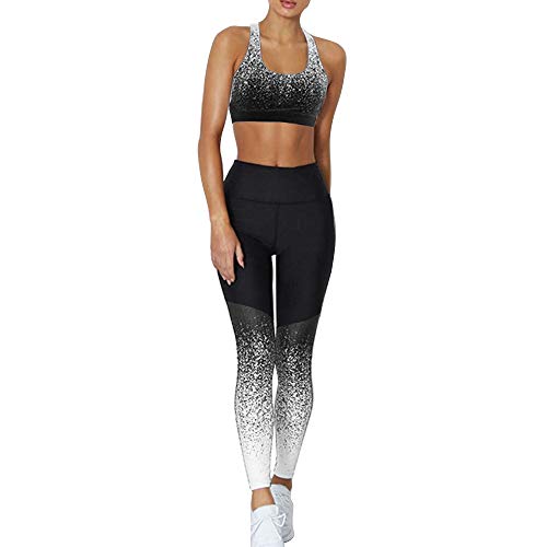 Dihope - Conjunto de Ropa de Deporte para Mujer - 2 Piezas, chándal de Verano, Top Ajustado Push up, Pantalones Cortos de Deporte, elástico, Fitness, Jogging, Yoga Gris 34 Dihope - Conjunto de Ropa de Deporte para Mujer - 2 Piezas, chándal de Verano, Top Ajustado Push up, Pantalones Cortos de Deporte, elástico, Fitness, Jogging, Yoga Gris 34