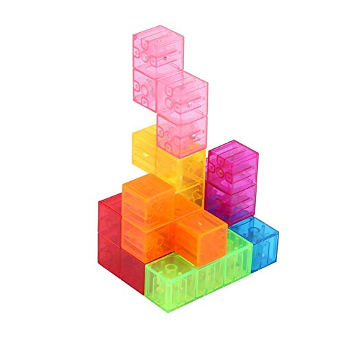 Dilwe Cubo Mágico, 3x3x3 Puzzle de Cubo Magnético Twist Bloques de Construcción Magic Cube El Alivio del Estrés Assembled Speed Cube Juguete para Niños Juego de Entrenamiento Cerebral (Translúcido)
