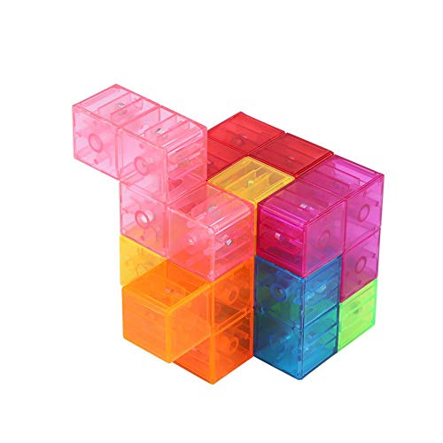 Dilwe Cubo Mágico, 3x3x3 Puzzle de Cubo Magnético Twist Bloques de Construcción Magic Cube El Alivio del Estrés Assembled Speed Cube Juguete para Niños Juego de Entrenamiento Cerebral (Translúcido)