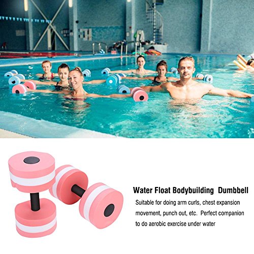 Dilwe Mancuernas de Fitness 1 par Espuma Equipos de Ejercicios Flotantes Agua para Aeróbic Acuático Entrenamiento(Rosa)