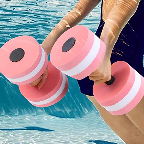 Dilwe Mancuernas de Fitness 1 par Espuma Equipos de Ejercicios Flotantes Agua para Aeróbic Acuático Entrenamiento(Rosa)