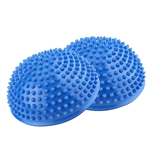 Dilwe Medias Pelotas de Yoga, Ejercicios inflables de PVC, Entrenador, Masaje, Punto, Fitball, Yoga, Bola de Equilibrio(Azul)