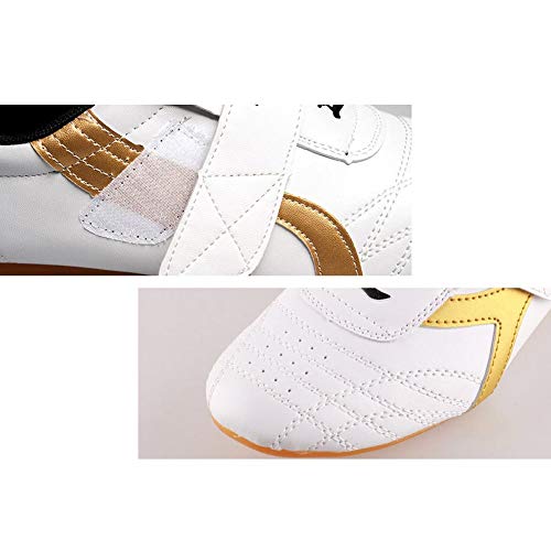 Dilwe Zapatos de Taekwondo Zapatos de Suela Suave de Cuero de PU para Ejercicio de Gimnasio Taichi Entrenamiento(43)