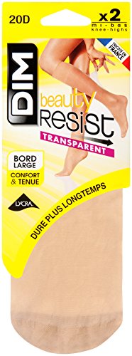 Dim Beauty Resist mini medias transparentes x2, trasparente, Beige (Capri 797), One Size (Tamaño del fabricante:35/41) (Pack de 2) para Mujer