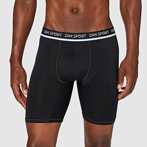 Dim Sport Boxer Long Micro Fibre X1, Gris Granit/Noir, XXL para Hombre