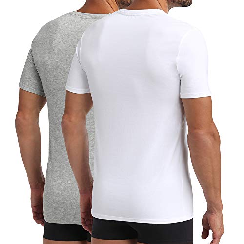 Dim T-Shirt Green Bio Ecosmart X2 Camiseta Interior, Blanc/Gris Perle, XL para Hombre Dim T-Shirt Green Bio Ecosmart X2 Camiseta Interior, Blanc/Gris Perle, XL para Hombre
