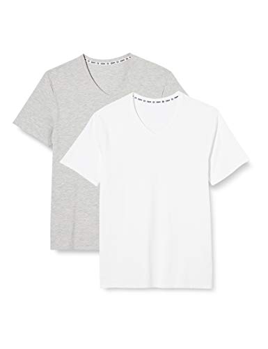 Dim T-Shirt Green Bio Ecosmart X2 Camiseta Interior, Blanc/Gris Perle, XL para Hombre
