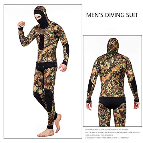 DIMPLEYA Ultra-Estiramiento Traje de Neopreno de 5 mm Traje Volver al Post Completo Cuerpo de una Sola Pieza para los Hombres Snorkel Surf natación,VS,SG