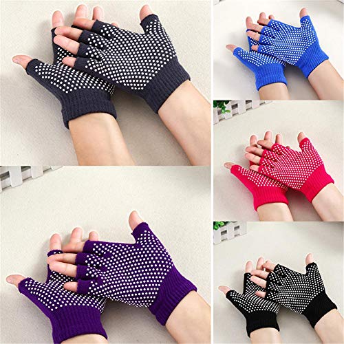 Dinapy Guantes de Mujer Guantes de Yoga Guantes de Dedo Medio Antideslizante Resistente al Desgaste Guantes Deportivos Transpirables Fitness Yoga Entrenamiento de Bicicleta de montaña