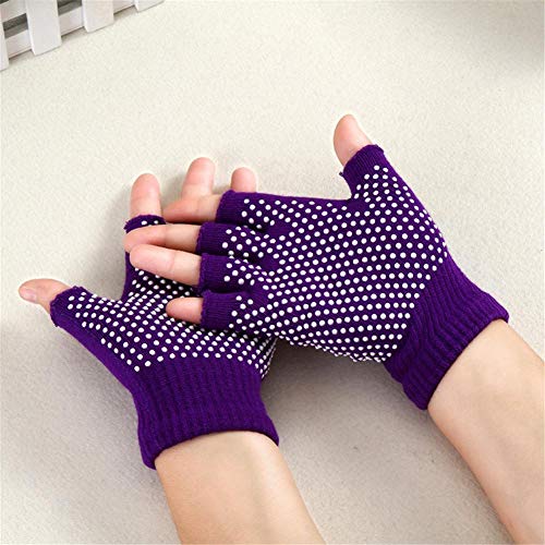 Dinapy Guantes de Mujer Guantes de Yoga Guantes de Dedo Medio Antideslizante Resistente al Desgaste Guantes Deportivos Transpirables Fitness Yoga Entrenamiento de Bicicleta de montaña