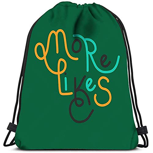 Dingjiakemao Mochila Cuerda para Niño Bolsas Like Time Blog Web Social Media Sign More Sports Gym Bag