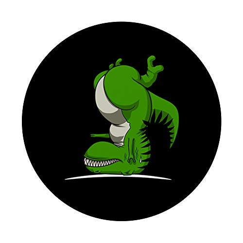 Dinosaurio t-rex Odia Sirsasana Yoga Divertido Fantasía PopSockets Agarre y Soporte para Teléfonos y Tabletas