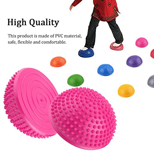 Dioche Bola de Masaje, El Medio Inflable del PVC de Bolas de Yoga Masajea El Punto Fitball Ejercita la Bola del Equilibrio de Aptitud del Instructor(Pink)