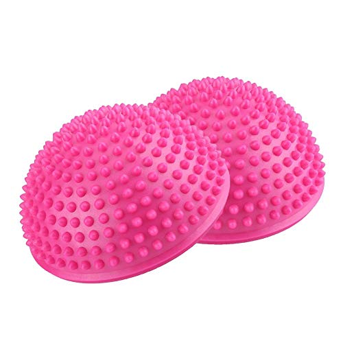 Dioche Bola de Masaje, El Medio Inflable del PVC de Bolas de Yoga Masajea El Punto Fitball Ejercita la Bola del Equilibrio de Aptitud del Instructor(Pink)