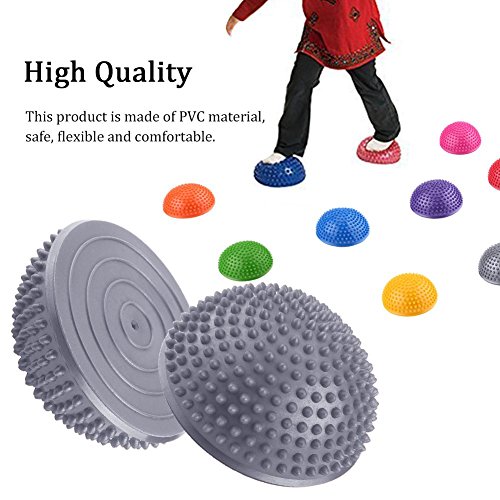 Dioche Bola de Masaje, El Medio Inflable del PVC de Bolas de Yoga Masajea El Punto Fitball Ejercita la Bola del Equilibrio de Aptitud del Instructor(Silver)