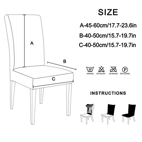 Dioxide Fundas para Sillas Pack de 4 Fundas Sillas Comedor, Fundas Elásticas Chair Covers Lavables Desmontables Cubiertas para Sillas Muy Fácil de Limpiar Duradera(Blanco,Paquete de 4)