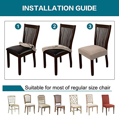 Dioxide Pack de 4 Funda para Silla, Fundas Elásticas, Fundas de Asiento para Silla, Diseño Jacquard Cubiertas de la Sillas, Extraíbles y Lavables-Decor Restaurante (Paquete de 4,Bronceado Claro) Dioxide Pack de 4 Funda para Silla, Fundas Elásticas, Fundas de Asiento para Silla, Diseño Jacquard Cubiertas de la Sillas, Extraíbles y Lavables-Decor Restaurante (Paquete de 4,Bronceado Claro)