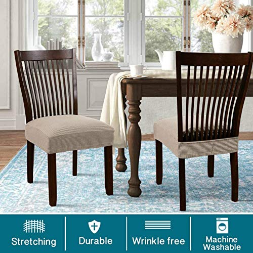 Dioxide Pack de 4 Funda para Silla, Fundas Elásticas, Fundas de Asiento para Silla, Diseño Jacquard Cubiertas de la Sillas, Extraíbles y Lavables-Decor Restaurante (Paquete de 4,Bronceado Claro) Dioxide Pack de 4 Funda para Silla, Fundas Elásticas, Fundas de Asiento para Silla, Diseño Jacquard Cubiertas de la Sillas, Extraíbles y Lavables-Decor Restaurante (Paquete de 4,Bronceado Claro)