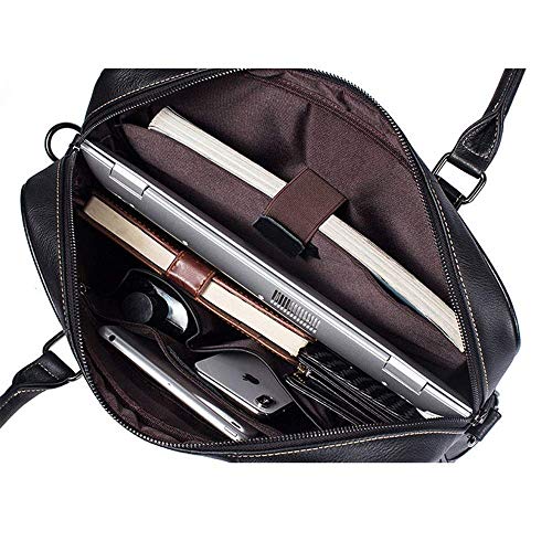 Dirgee Bolsa de Laptop de 14 Pulgadas Maletín de Cuero Maletín Cross Cross Square Square Hombre Hombre Bolso Maletín Bolsa de Hombro Casual Estilo Vintage (Color: Negro, Tamaño: 38x27x7cm) Dirgee Bolsa de Laptop de 14 Pulgadas Maletín de Cuero Maletín Cross Cross Square Square Hombre Hombre Bolso Maletín Bolsa de Hombro Casual Estilo Vintage (Color: Negro, Tamaño: 38x27x7cm)