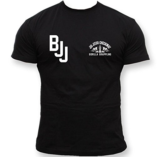 Dirty Ray Artes Marciales MMA Gorilla Jiu-Jitsu Checkmat camiseta hombre T-shirt DT19 (M)