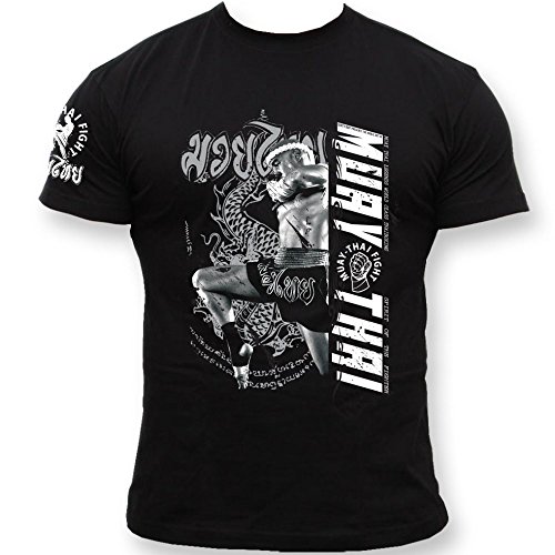 Dirty Ray Artes Marciales MMA Muay Thai camiseta hombre T-shirt K71C (L)